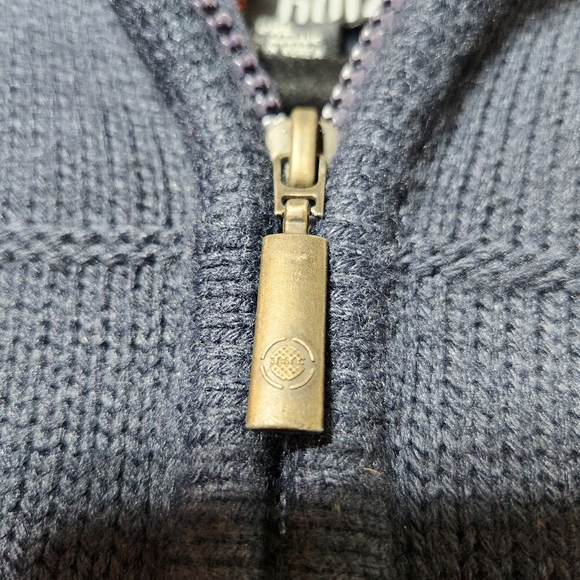 Noiz Racing Team Men's Navy and Light Blue Quarter Zip Heavy Weight Sweater - Picture 7 of 11